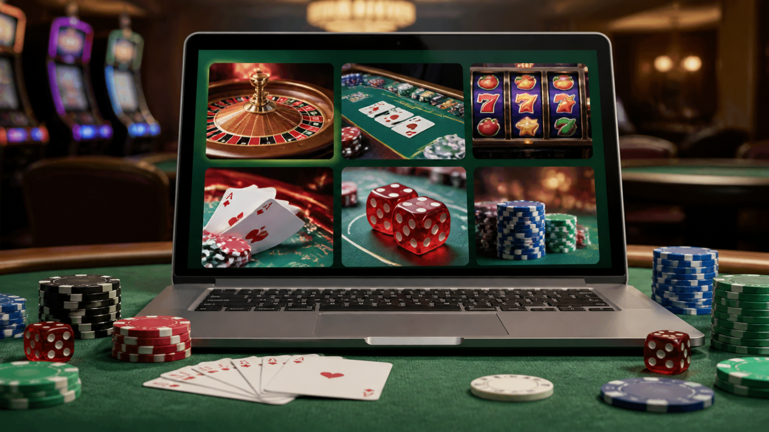 Nuovi Siti Scommesse AAMS: Le Tendenze Emergenti nel Mercato dei Casinò Online Online casino site displayed on a laptop beside poker chips